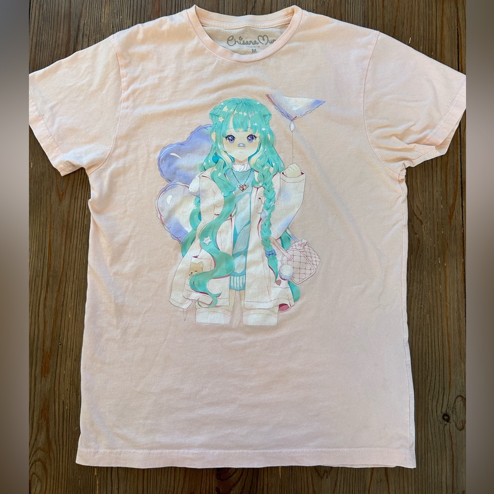 Chisana Mun Pink Kawaii Anime Girl Short Sleeve T Shirt Size M